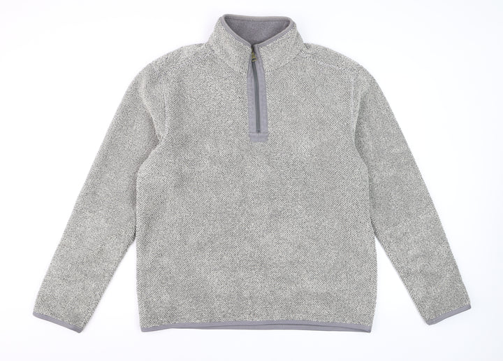 Marks and Spencer Mens Grey Fleece 1/4 Zip Pullover Sweatshirt Medium