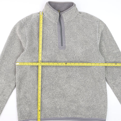 Marks and Spencer Mens Grey Fleece 1/4 Zip Pullover Sweatshirt Medium