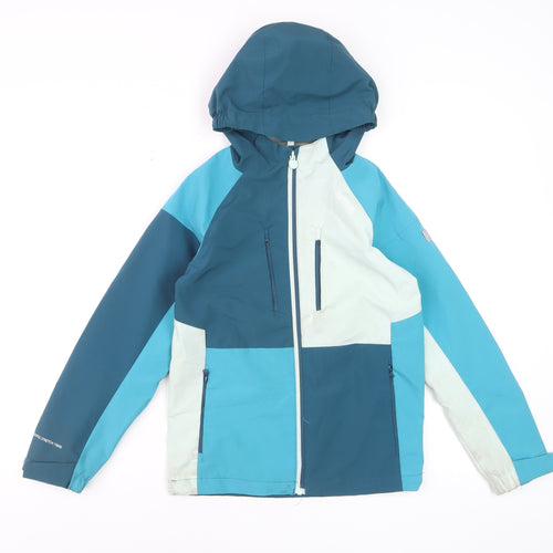 Regatta Boys Blue Waterproof Hooded Rain Coat Jacket 9-10 Years