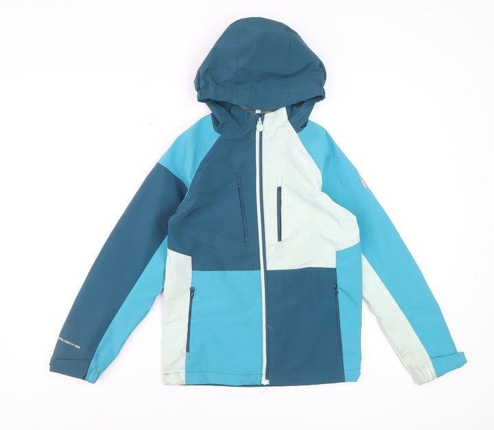 Regatta Boys Blue Waterproof Hooded Rain Coat Jacket 9-10 Years