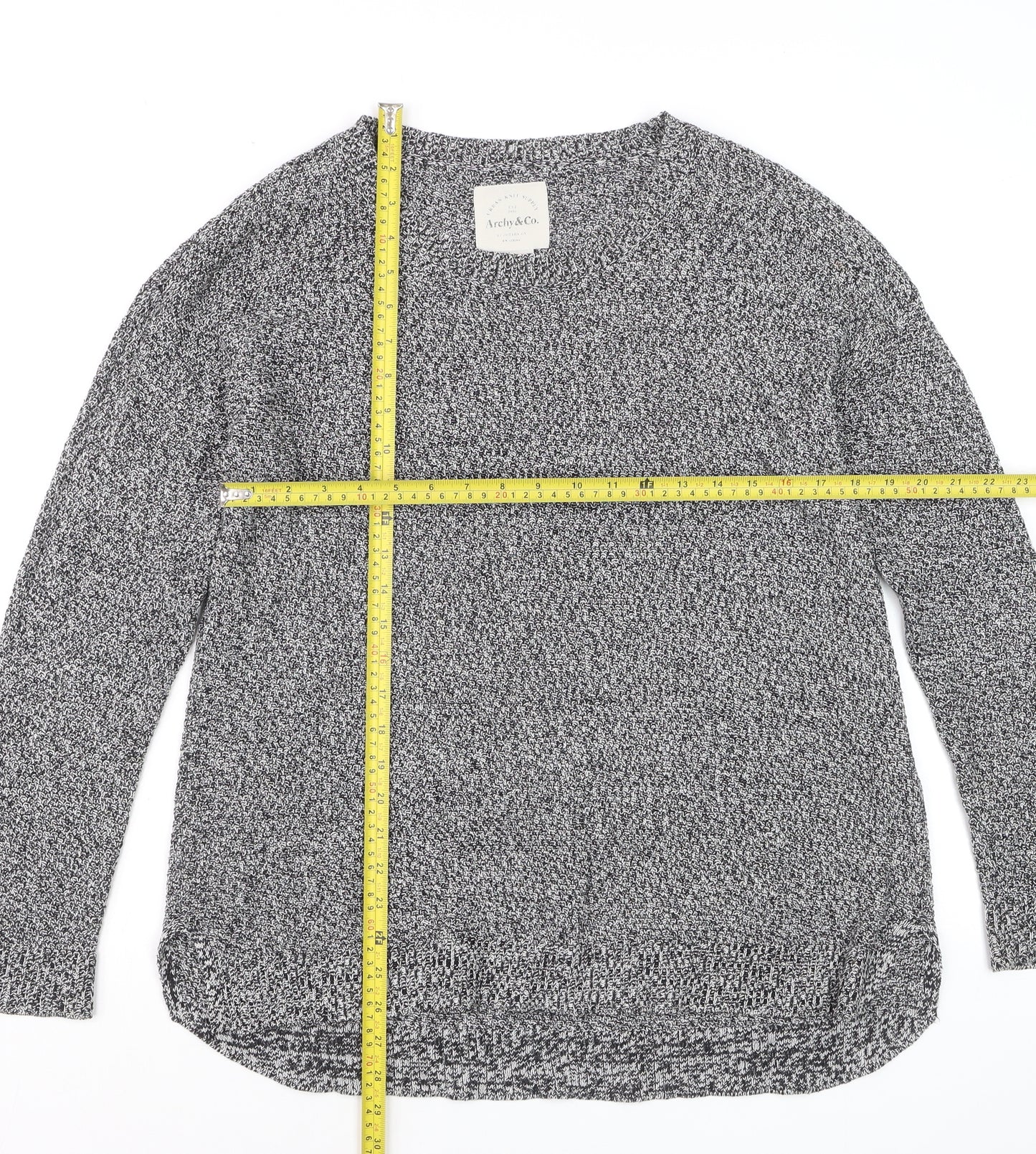 Archy & Co. Women's Grey Knit Pullover Jumper Size M