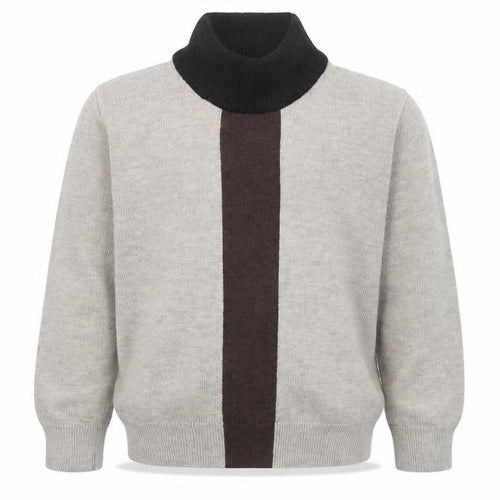 Harper James Boys Beige Brown Roll Neck Pullover Jumper Size 7 Years