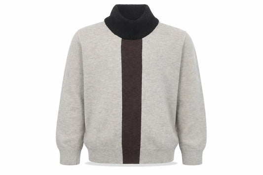 Harper James Boys Beige Brown Roll Neck Pullover Jumper Size 7 Years