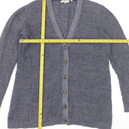 FatFace Women's Blue Size 14 V-Neck Long Sleeve Cardigan