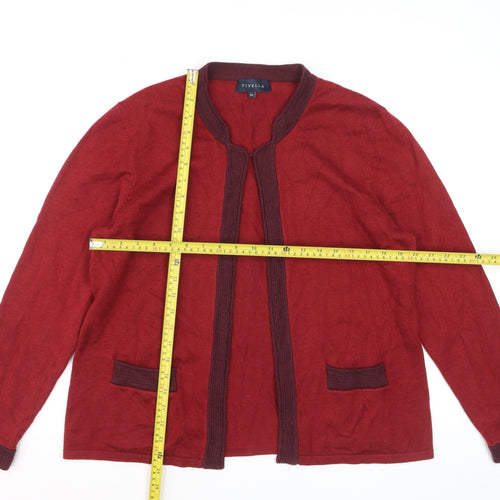 Viyella Women's Red Knit Cardigan XL Long Sleeve Open Front