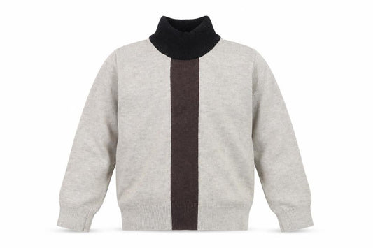 Harper James Boys Beige Roll Neck Jumper Size 7 Wool Blend Winter Knit