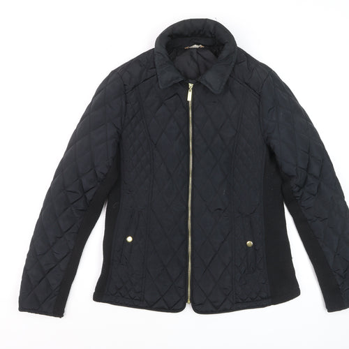 Avenue Women's Black Quilted Mid-Length Jacket Size 12