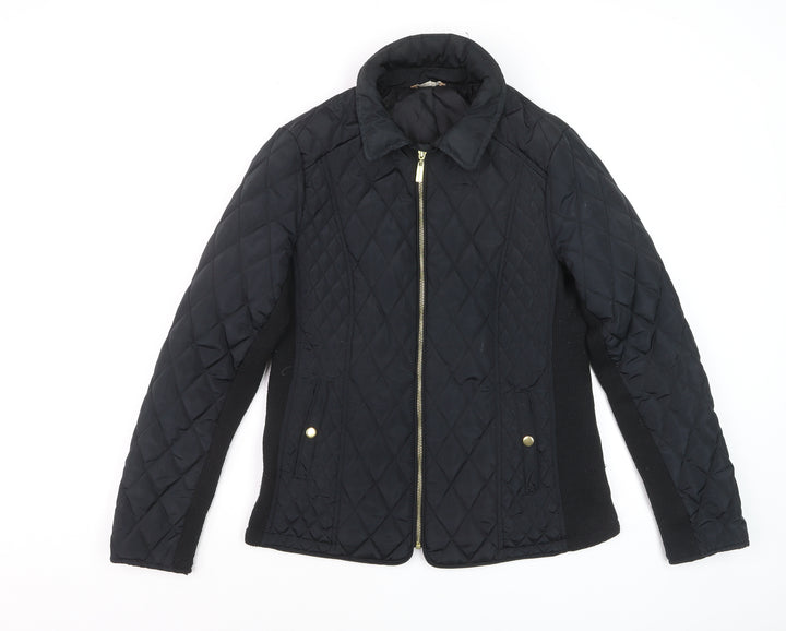 Avenue Women's Black Quilted Mid-Length Jacket Size 12