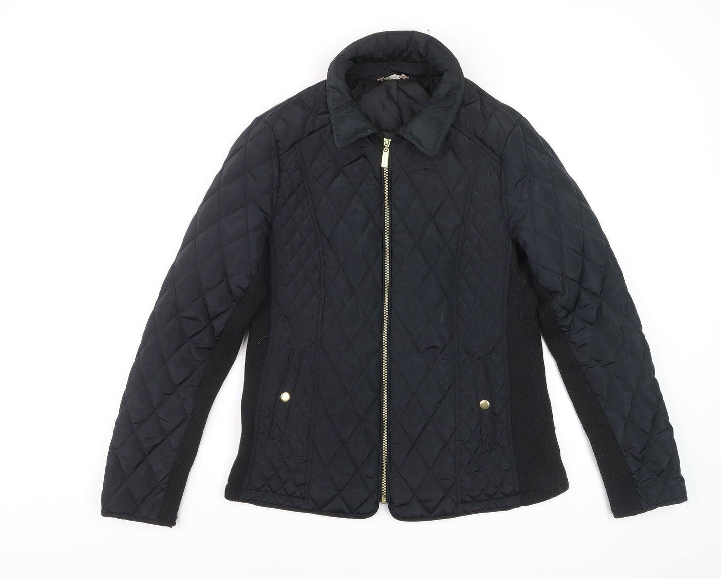 Avenue Women's Black Quilted Mid-Length Jacket Size 12