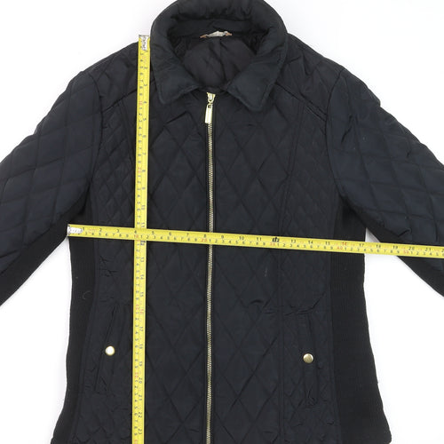 Avenue Women's Black Quilted Mid-Length Jacket Size 12