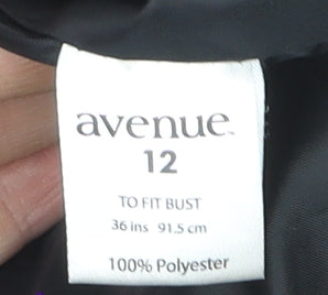 Avenue Women's Black Quilted Mid-Length Jacket Size 12