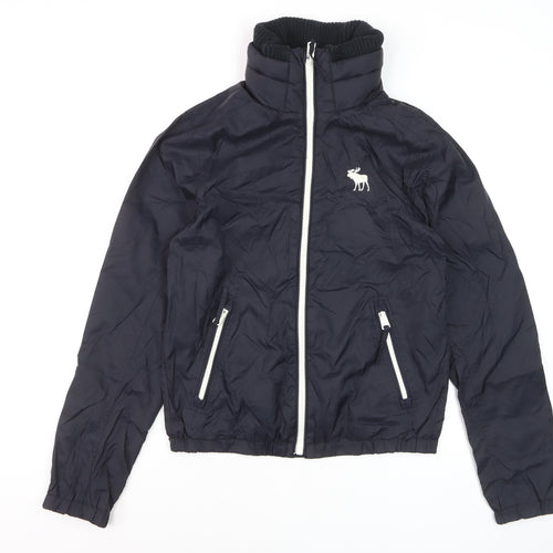 Abercrombie & Fitch Men’s Blue Nylon Bomber Jacket Size S