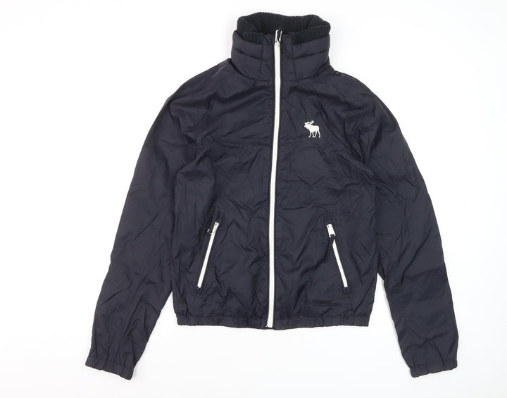 Abercrombie & Fitch Men’s Blue Nylon Bomber Jacket Size S