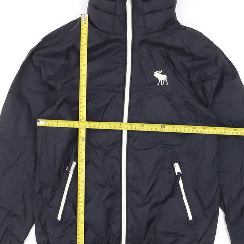 Abercrombie & Fitch Men’s Blue Nylon Bomber Jacket Size S