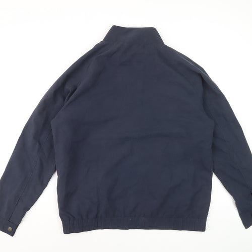 Lincoln Men's Blue Bomber Jacket L Full Zip Elastic Waist