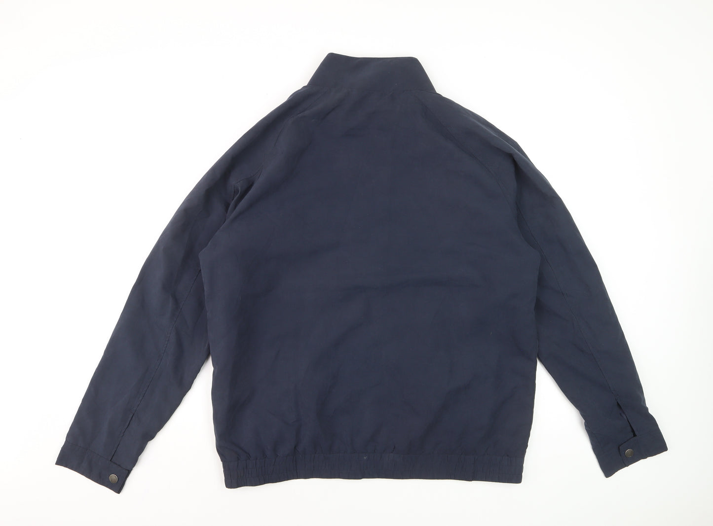 Lincoln Men's Blue Bomber Jacket L Full Zip Elastic Waist