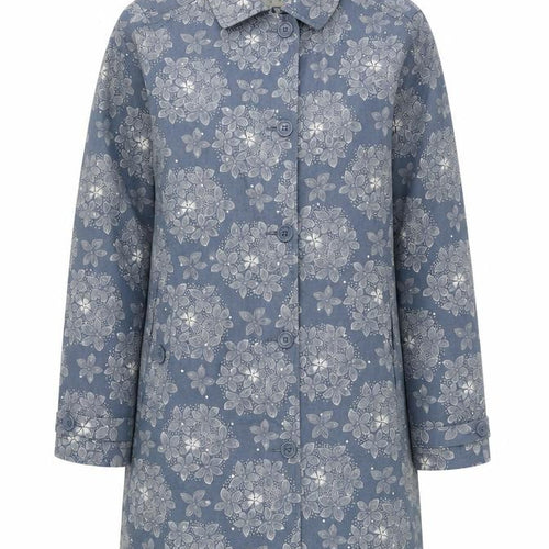 Seasalt Rain Women's Blue Floral Cotton Rain Coat UK14