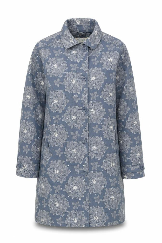 Seasalt Rain Women's Blue Floral Cotton Rain Coat UK14