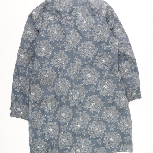 Seasalt Rain Women's Blue Floral Cotton Rain Coat UK14