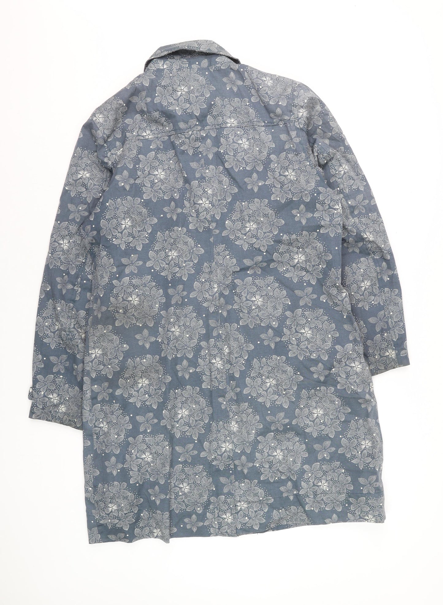 Seasalt Rain Women's Blue Floral Cotton Rain Coat UK14