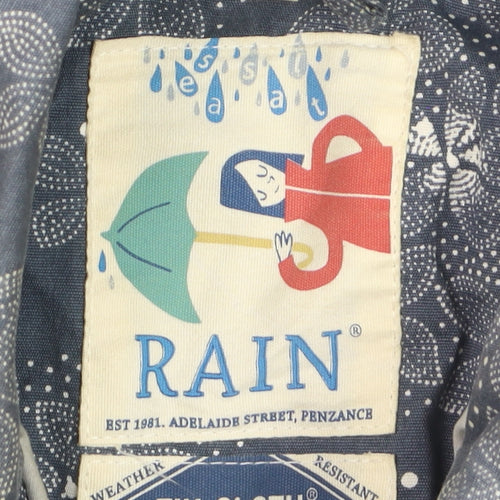 Seasalt Rain Women's Blue Floral Cotton Rain Coat UK14