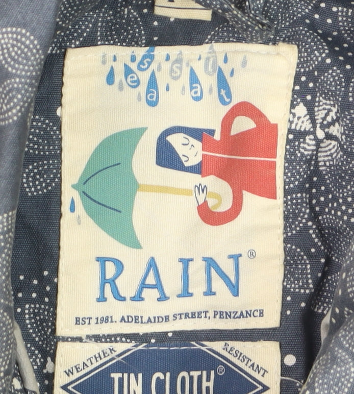 Seasalt Rain Women's Blue Floral Cotton Rain Coat UK14