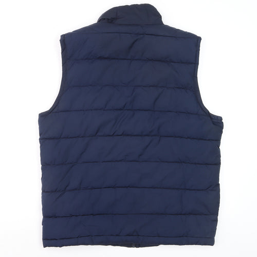 Gap Men's Blue Puffer Waistcoat Gilet M Full Zip Quilted Vest