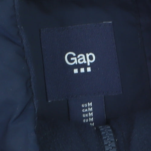 Gap Men's Blue Puffer Waistcoat Gilet M Full Zip Quilted Vest