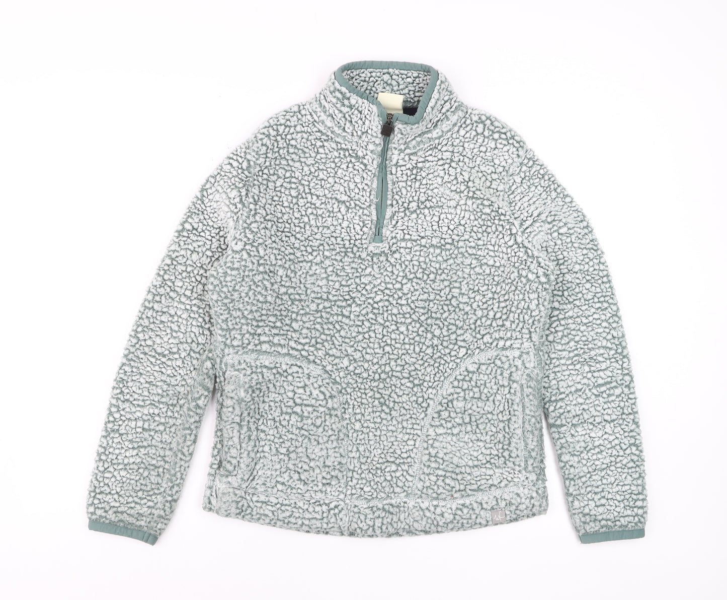 Weird Fish Women's Grey 1/4 Zip Fleece Sweatshirt Size 10