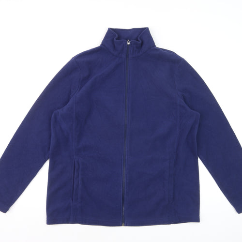 Lands' End Men's Blue Fleece Full Zip Jacket Size L Regular