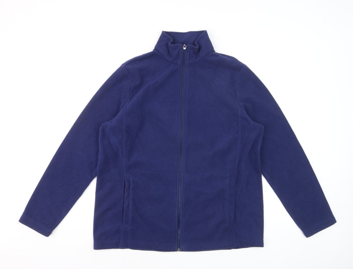 Lands' End Men's Blue Fleece Full Zip Jacket Size L Regular