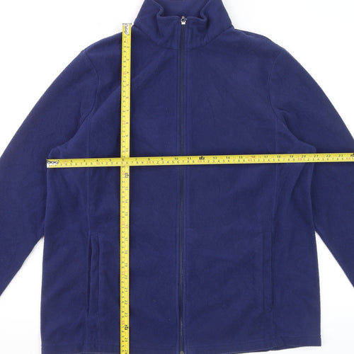 Lands' End Men's Blue Fleece Full Zip Jacket Size L Regular