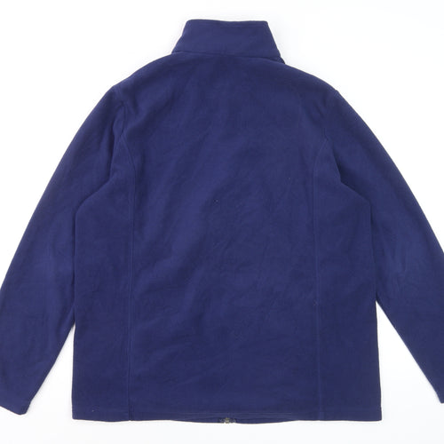 Lands' End Men's Blue Fleece Full Zip Jacket Size L Regular