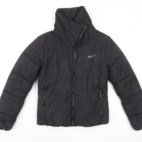 Bench Women's Black Puffer Jacket Size 12 Warm Quilted