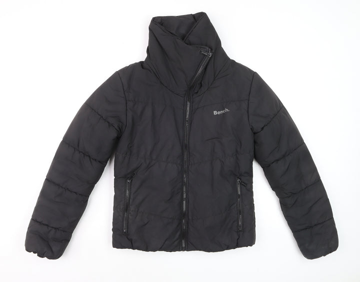 Bench Women's Black Puffer Jacket Size 12 Warm Quilted