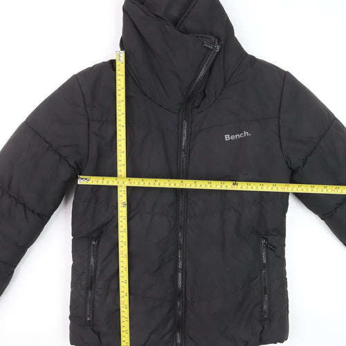Bench Women's Black Puffer Jacket Size 12 Warm Quilted