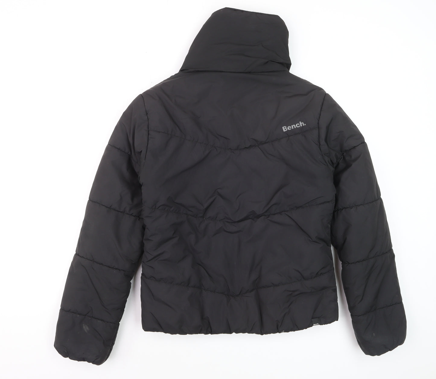 Bench Women's Black Puffer Jacket Size 12 Warm Quilted