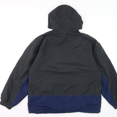 Adidas Mens Blue Retro Hooded Anorak Jacket Size M