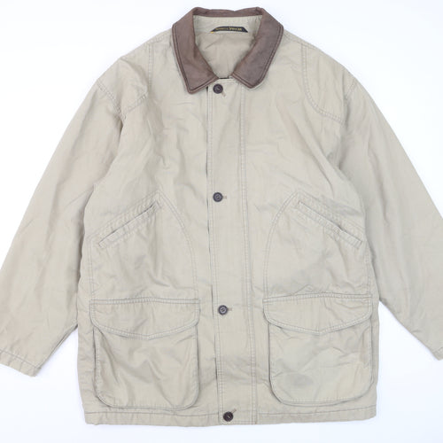 Marks and Spencer Men's Beige Cotton Lined Jacket Size L