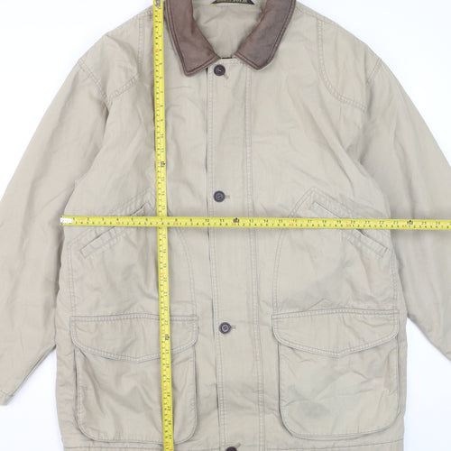 Marks and Spencer Men's Beige Cotton Lined Jacket Size L