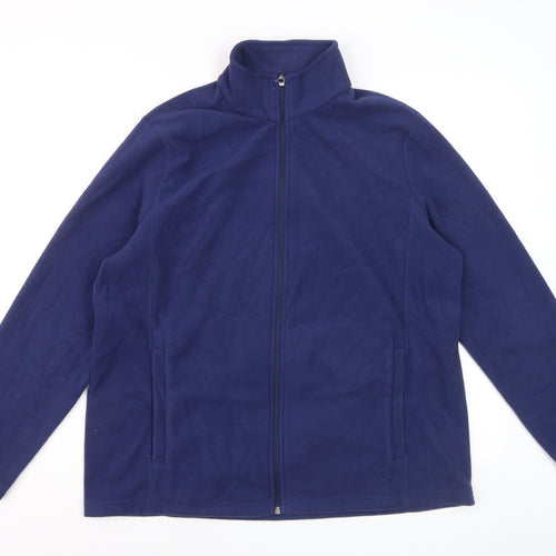 Lands' End Men's Blue Fleece Full Zip Jacket Size L