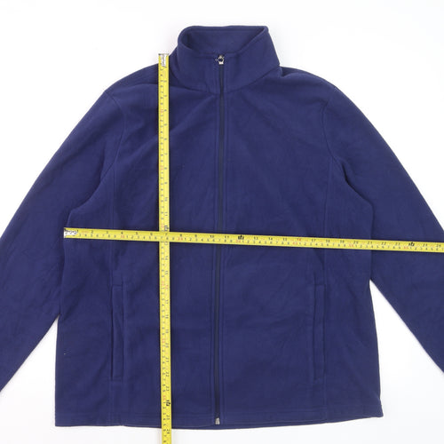 Lands' End Men's Blue Fleece Full Zip Jacket Size L