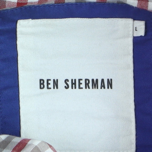 Ben Sherman Men Blue Bomber Jacket L Lightweight Classic Style