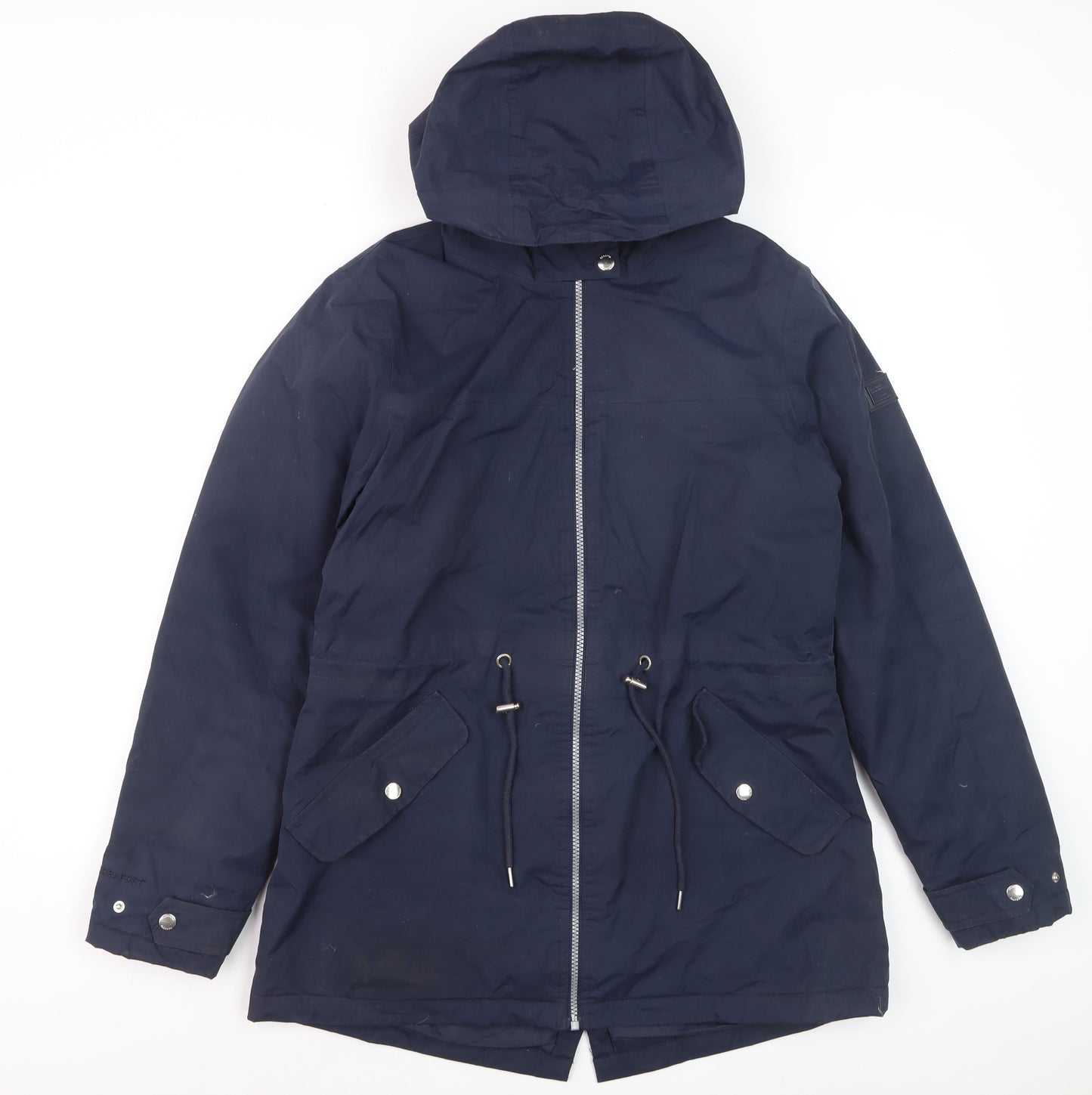 Regatta Womens Blue Hooded Parka Jacket Size 14 Water Resistant Coat