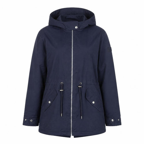 Regatta Womens Blue Hooded Parka Jacket Size 14 Water Resistant Coat