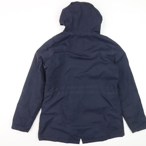 Regatta Womens Blue Hooded Parka Jacket Size 14 Water Resistant Coat