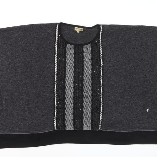 Nina Murati Women's Grey Sequin Relaxed Fit Vintage Jumper XL