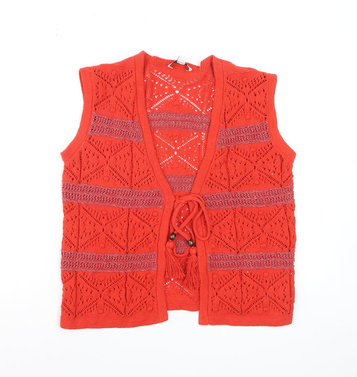 Marks and Spencer Women’s Red Open-Knit Sleeveless Vest S