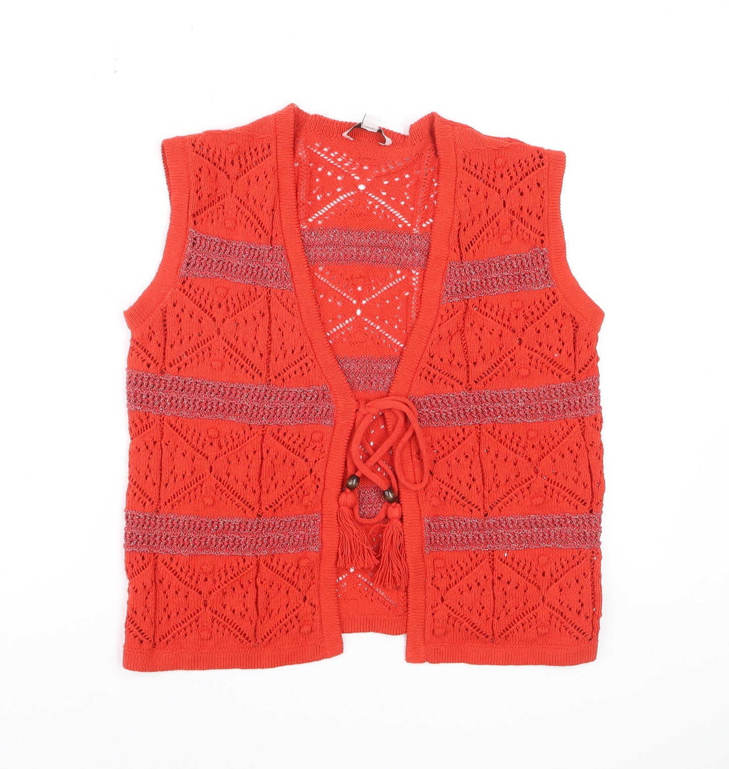 Marks and Spencer Women’s Red Open-Knit Sleeveless Vest S