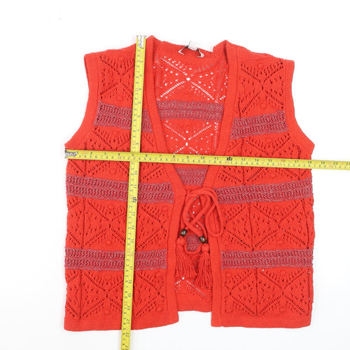Marks and Spencer Women’s Red Open-Knit Sleeveless Vest S